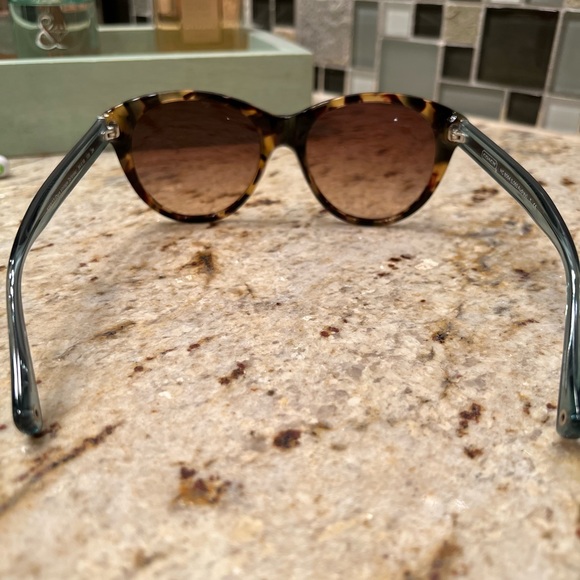 COACH Audrey dark vintage tortoise and Tiffany Blue sunglasses - Picture 6 of 7
